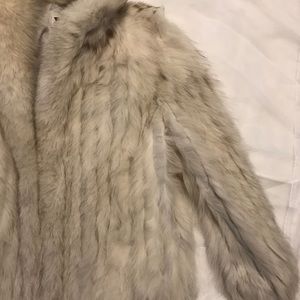 VINTAGE Fox Fur Coat M Cream and tan, very warm!